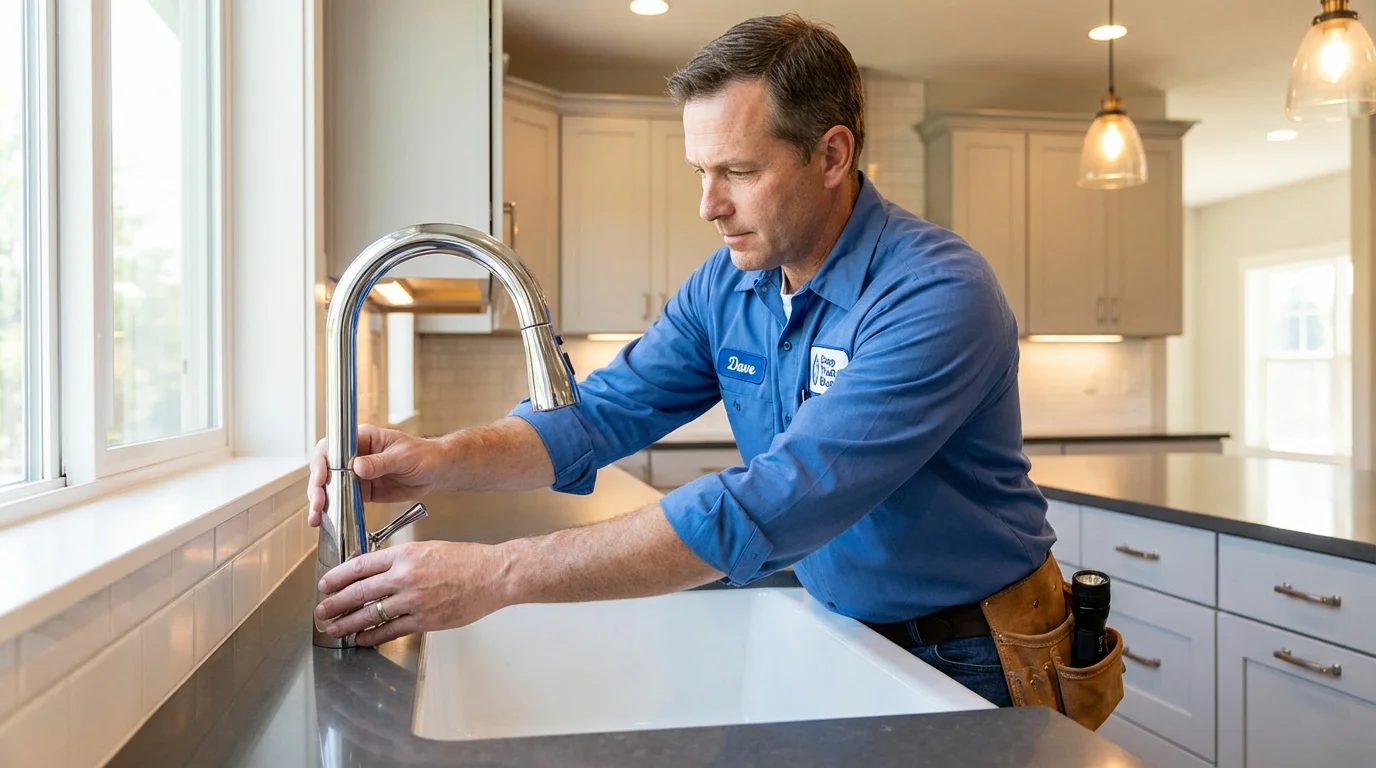 Kitchen faucet installation by Johns Plumbing LLC in Oak Harbor